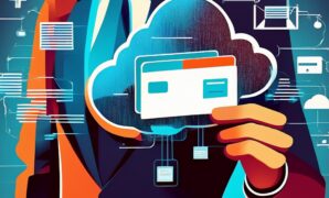 file sharing on cloud, businessman is holding a business card